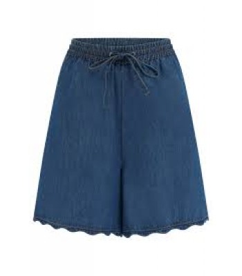 Sugarhill Boutique Shelly Scallop Shorts (Deep Blue Denim) SS26